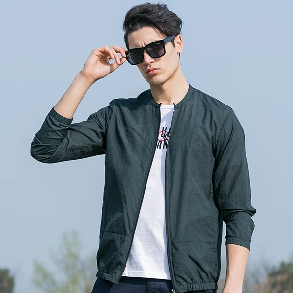 Dark Green Пионерский лагерь летняя одежда защита от солнца мужская куртка легка дышащяя водонепроницаемая куртка мужская солнцезащитная куртка 677052 - Цвет: Dark Green