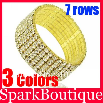 (Скидка 56% на оптовую продажу) 4 ряда Стразы браслет стальной цветной теннисные