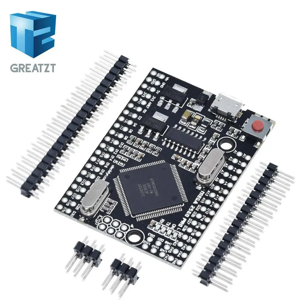 GREATZT Mega 2560 PRO MINI 5 В(встраивание) CH340G ATmega2560-16AU с наконечниками, совместимыми с arduino Mega 2560