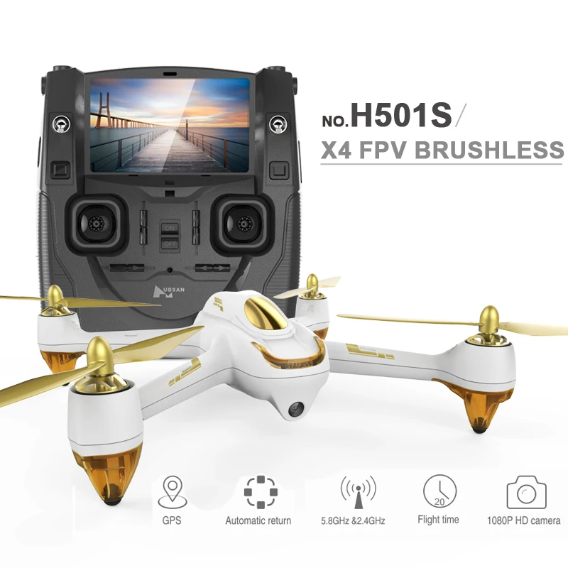 (В наличии) 100% оригинальный Квадрокоптер Hubsan X4 H501S FPV Дрон с камерой 1080P GPS следуй за