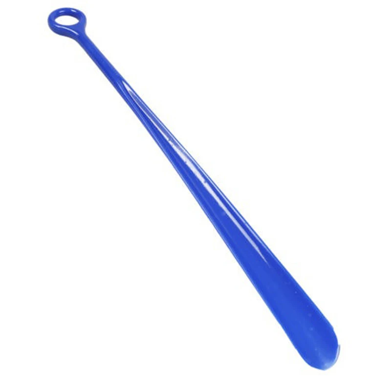 1 шт. 47 см простая Мода Shoehorn пластик сплошной цвет профессиональный легко достигать Гибкая рукоятка для удаления помощи скольжения обуви рог AA - Цвет: Синий цвет
