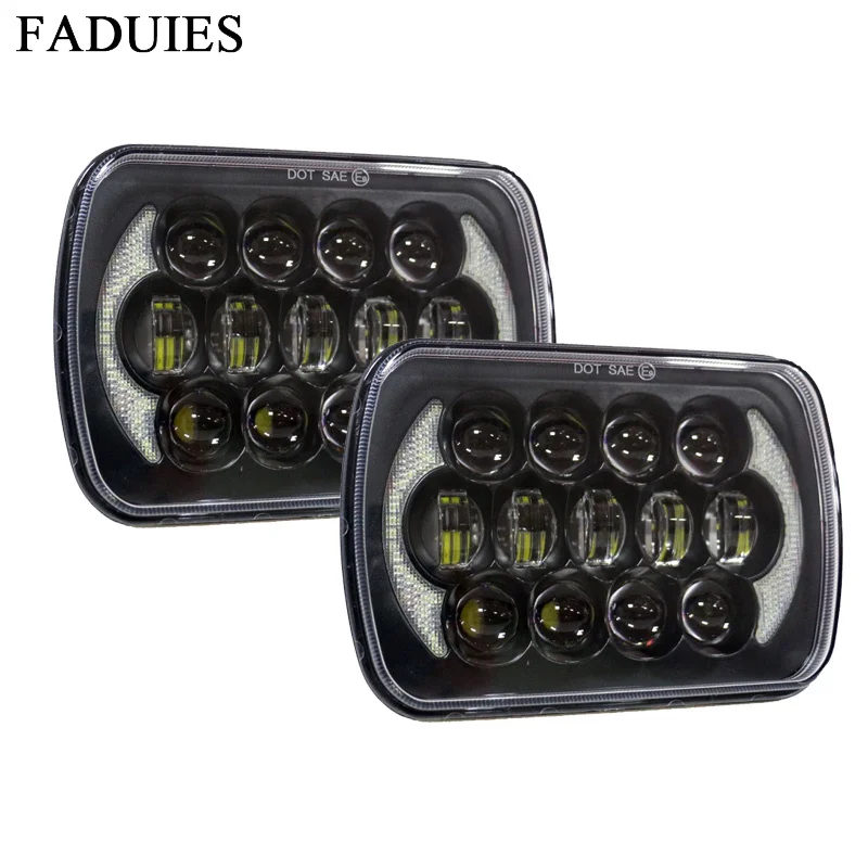 FADUIES 105W 5X7 7X6 дюймов прямоугольный морской Светодиодный луч светодиодный фары с DRL