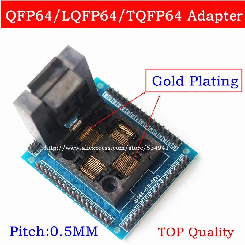 Программатор с U образным разъемом QFP64 TQFP64 LQFP64 тестовый переходник IC разъем qfp64