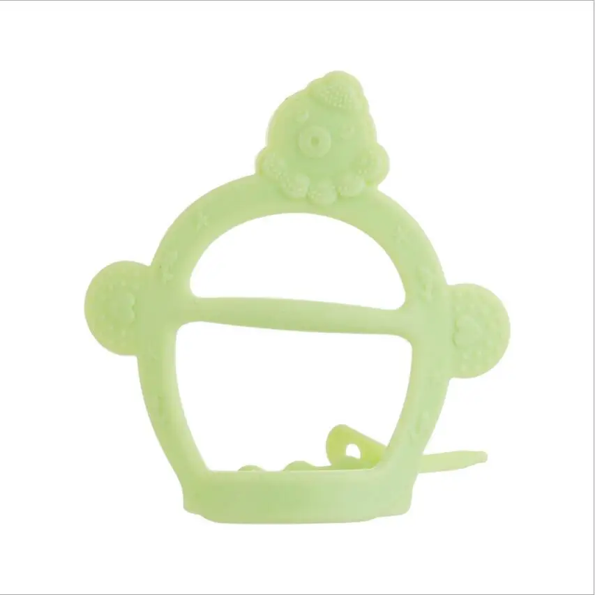 Green Teether 1 шт. детский Прорезыватель для зубов, кольцо для предотвращения падения, уход за зубами, силиконовый детский Прорезыватель для зубов, ожерелье, игрушки, сделай сам, детский подарок, прорезыватель - Цвет: Green Teether