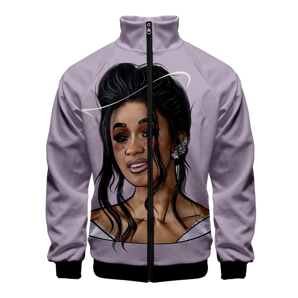 Rapper Cardib Cardi B женские/мужские худи толстовки 3D чехол с принтами воротником на молнии куртка повседневная тонкая спортивная одежда с капюшоном уличная
