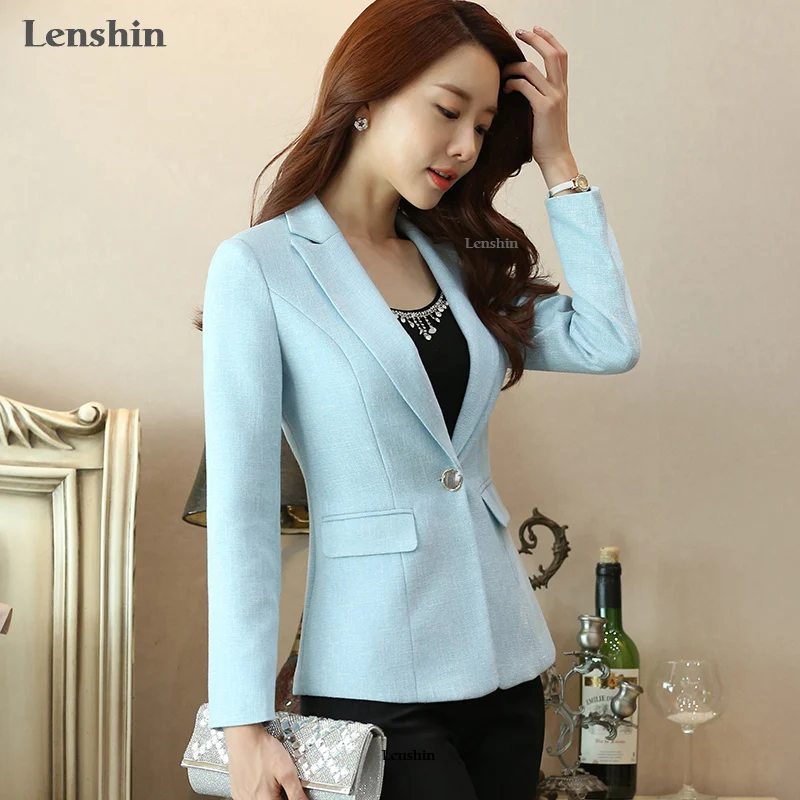 Lenshin мягкая хлопковая куртка высокого качества модный серый Женский блейзер