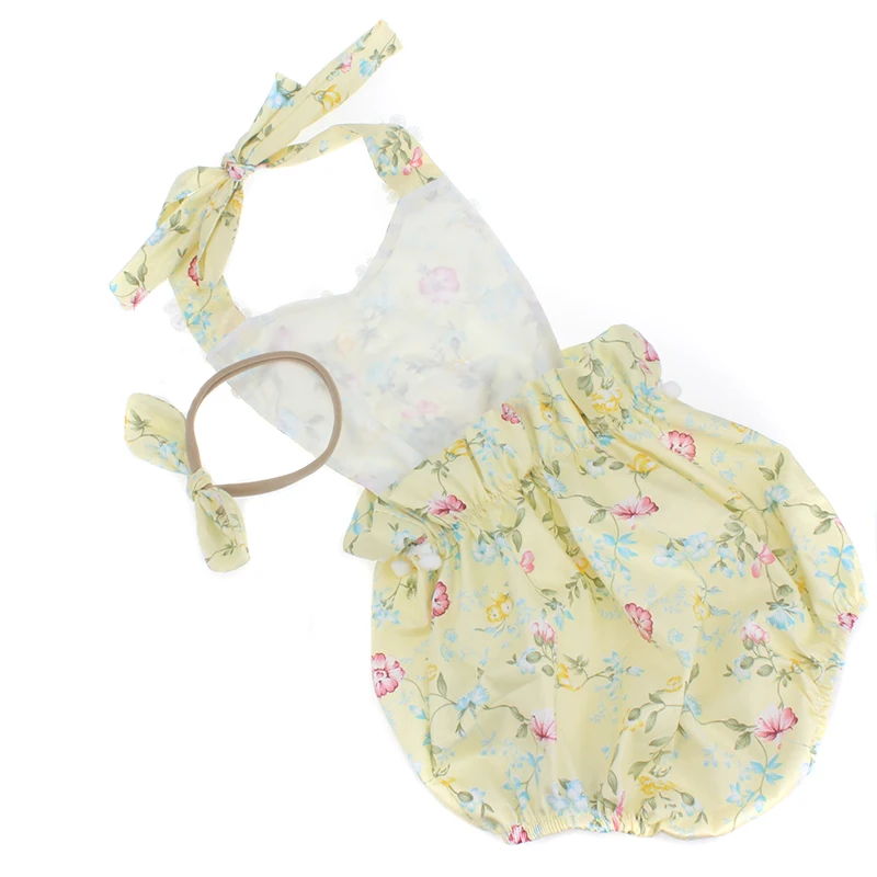 Новинка 2017 года 100% хлопок Детский комбинезон для малышей с цветочным рисунком