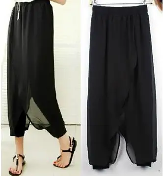 

New Summer Autumn Women Casual 2017 Chiffon Harlan Harem Pants Capris Skinny Stretch Trousers Leggings loose Plus size L~6XL