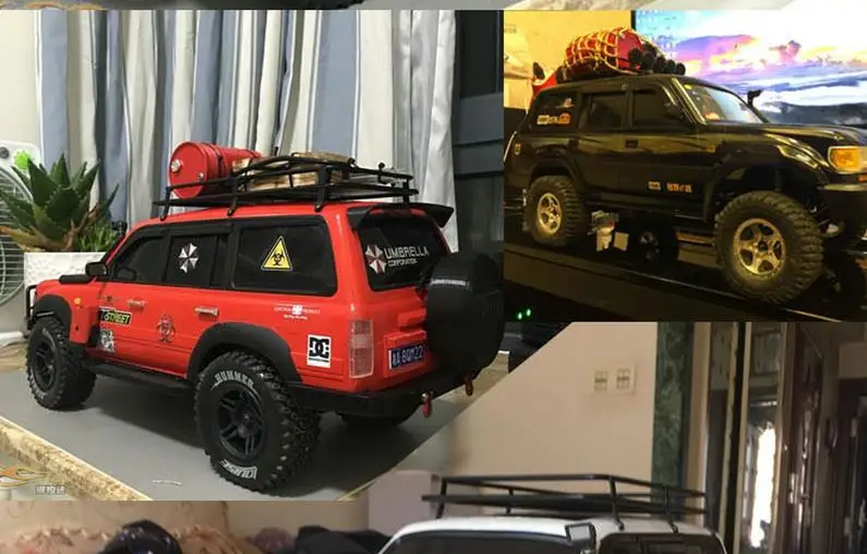 Металлический багажный лоток на радиоуправлении с лестницей для LC80 LAND CRUISER 1/10 RC