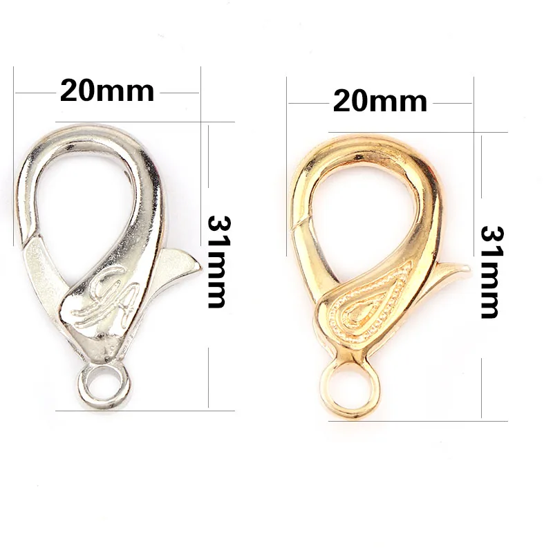 New Double-Leaf&ampShoes 20x31mm Gold&ampWhite K Lobster Clasps Hook Key Chain Components DIY Jewelry Bracelet Making Accessories |