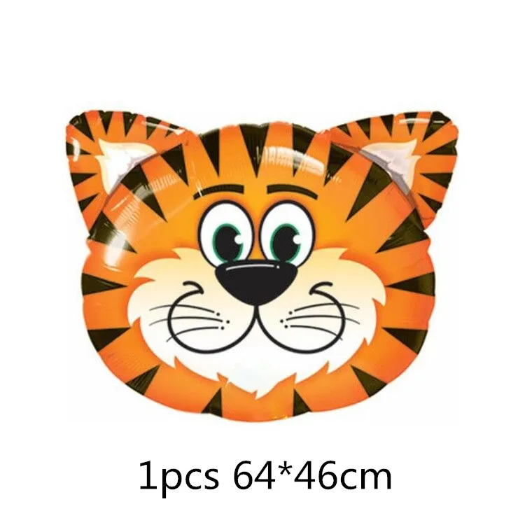 tiger head 7 шт/лот Тигр Зебра Корова животные воздушные латексные шары, гелий для детей подарок на день рождения Декор животное на тему зоопарка поставки игрушки - Цвет: tiger head