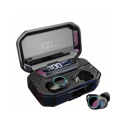 Черный G02, TWS, настоящие беспроводные наушники, спортивные, 5,0, Bluetooth наушники, IPX7, водонепроницаемые, с микрофоном, 3500 мА/ч, зарядное устройство, внешний аккумулятор для huawei - Цвет: Черный