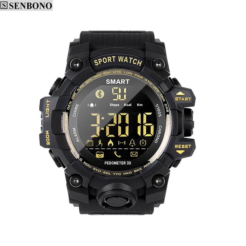 SENBONO Smart Watch EX16S 5ATM Waterproof smartwatch Remote Control Fitness Bluetooth Activity Tracker Sport | Электроника