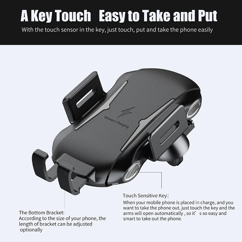 

Qi Wireless Car Charger 10W Fast Charging for Samsung S9 Note 8 9 USB Touch Automatic Wireless Quick Charge for iPhone X Xs XR 8