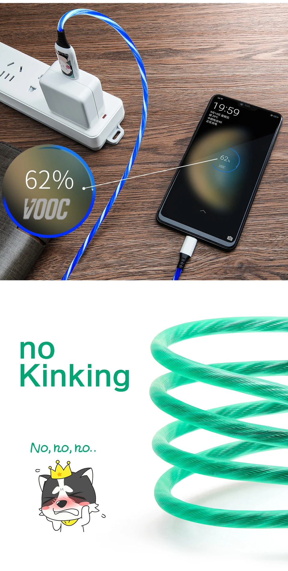 Power4 светящийся Micro USB кабель зарядное устройство для быстрой зарядки для OPPO VIVO 4A светодиодный Micro USB линия передачи данных для телефонов Android зарядное устройство Поддержка VOOC
