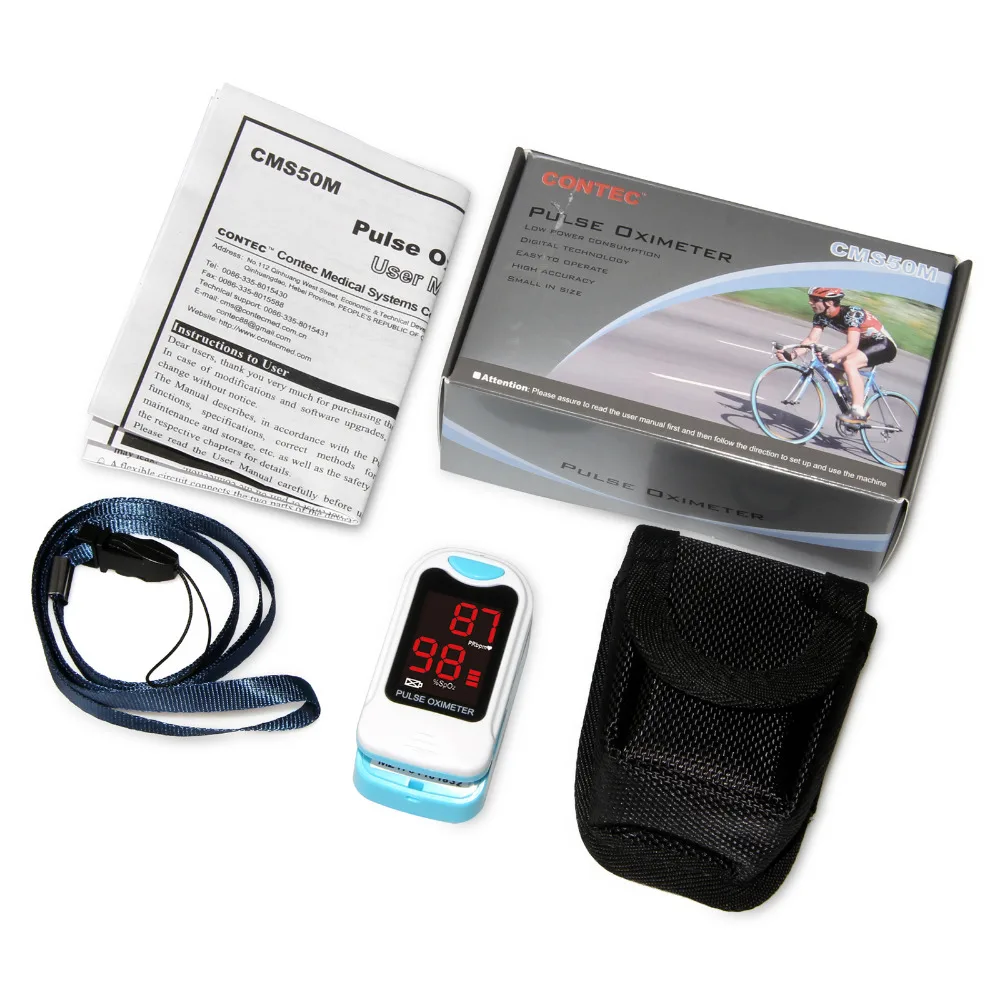 Популярный Пальчиковый пульсоксиметр SPO2 PR Monitor уровень кислорода в крови CMS50M