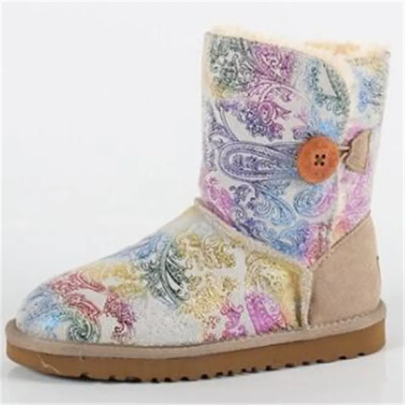 Женские зимние ботинки; женская обувь; zapato mujer; зимние ботинки; австралийские непромокаемые ботильоны; женские белые ботинки с черным принтом