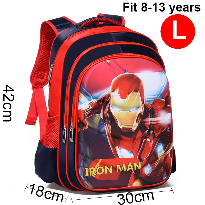 Red L Iron Man A 3D Капитан Америка Железный человек мальчик девочка дети детский сад школьная сумка Подростковая Дети Студенческие рюкзаки - Цвет: Red L Iron Man A