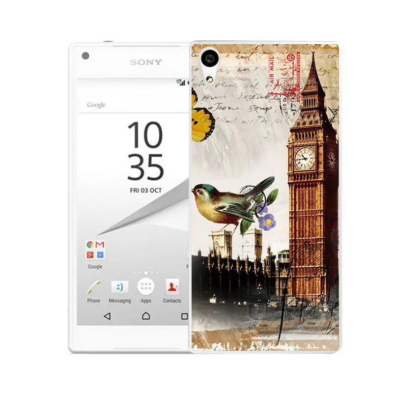 Qmswei ТПУ прозрачный мягкий чехол для телефона sony Z3 Z2 Z5 Z4 печатных защитный с