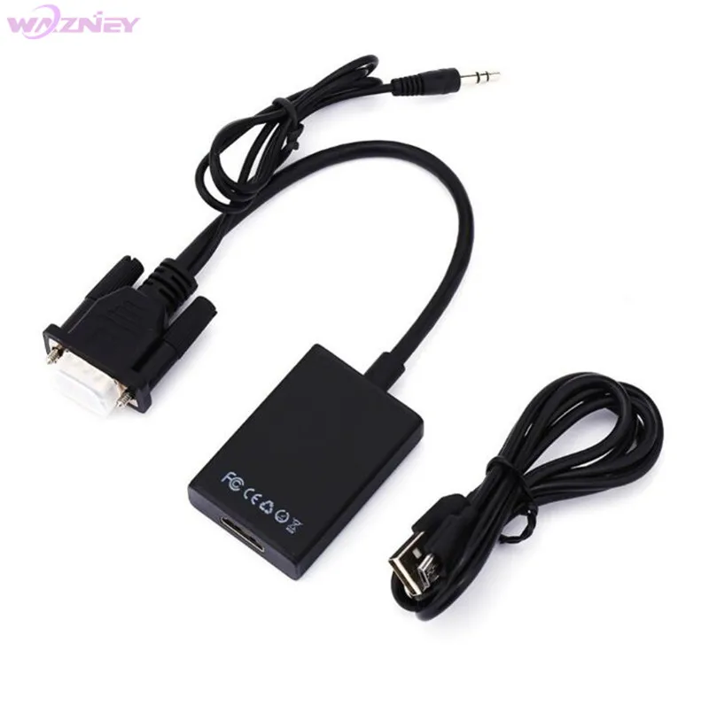Преобразователь из VGA в HDMI кабель адаптер с аудио выходом 1080P Женский USB источник