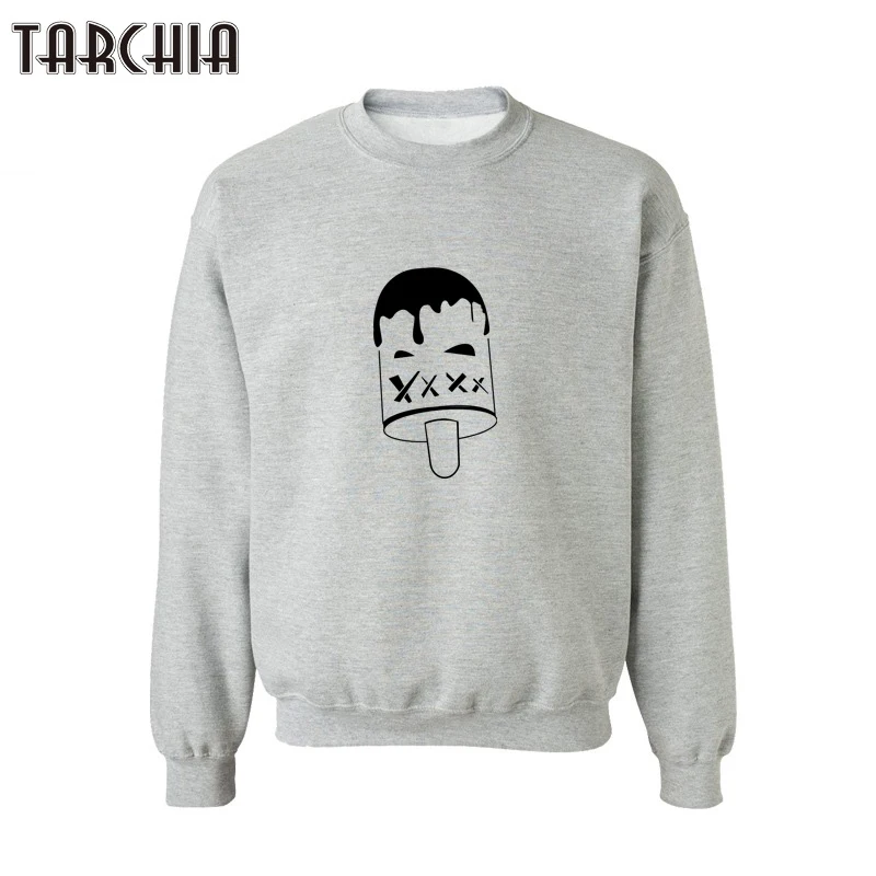 

TARCHIA New 2018 Fashion Harajuku Men Ice Cream Printed Hoodies Male Long Sleeve Crewneck Sweatshirts Jumper Tops