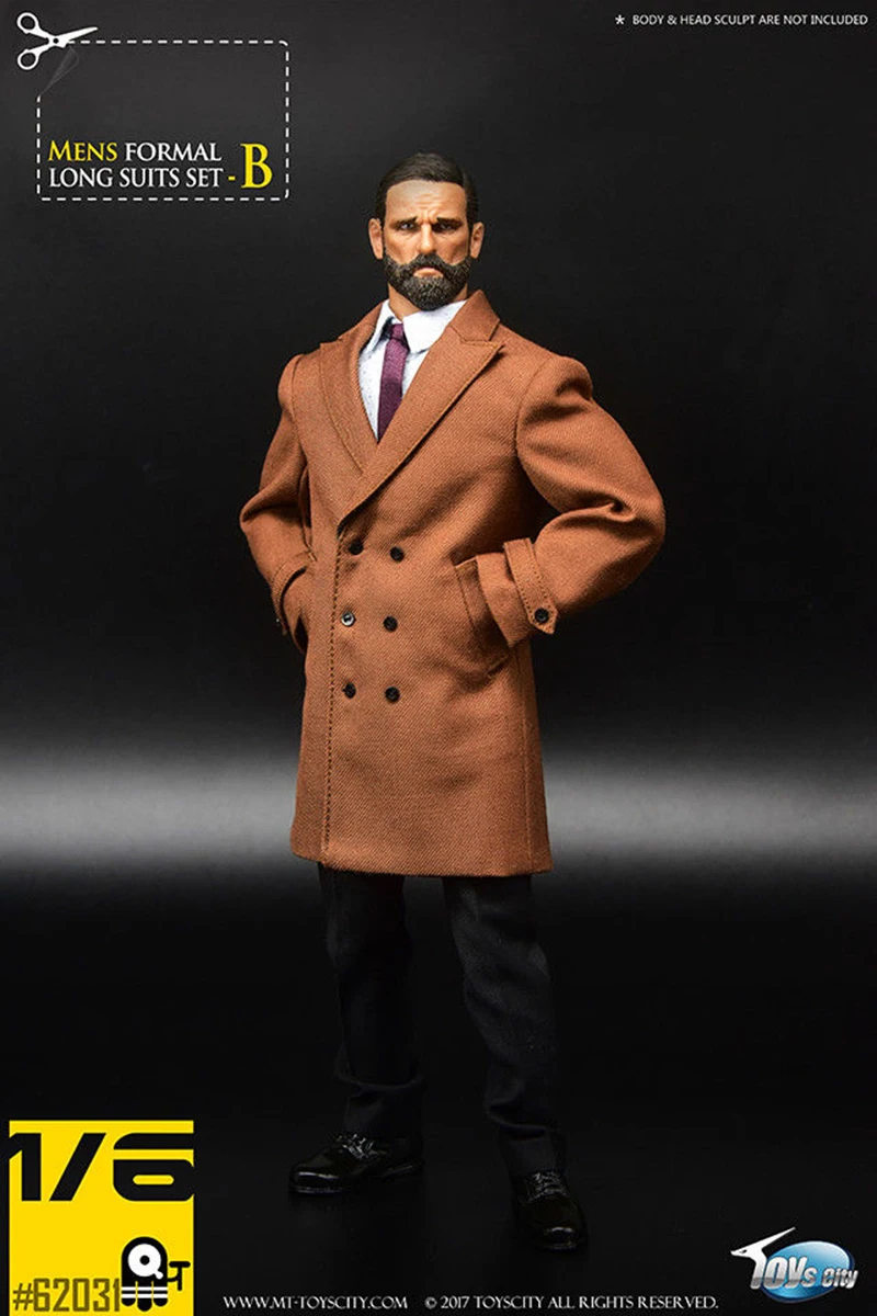 1/6 комплект одежды с фигурками коричневый/черный 1/6 ToysCity TC 62031 джентльменский мужской пиджак формальный костюм набор F 1" Мужская фигурка игрушка для тела
