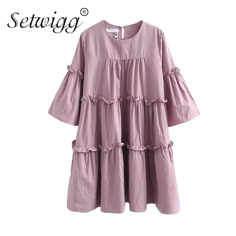 Летнее повседневное хлопковое свободное короткое платье трапециевидной формы в