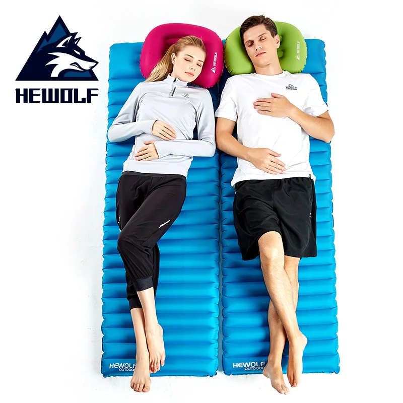 

Hewolf 180*60*9cm Fast Inflatable Mattress Outdoor Camping Mat Pillow Ultralight Hiking Picnic Beach air mat Tent Sleeping Bed