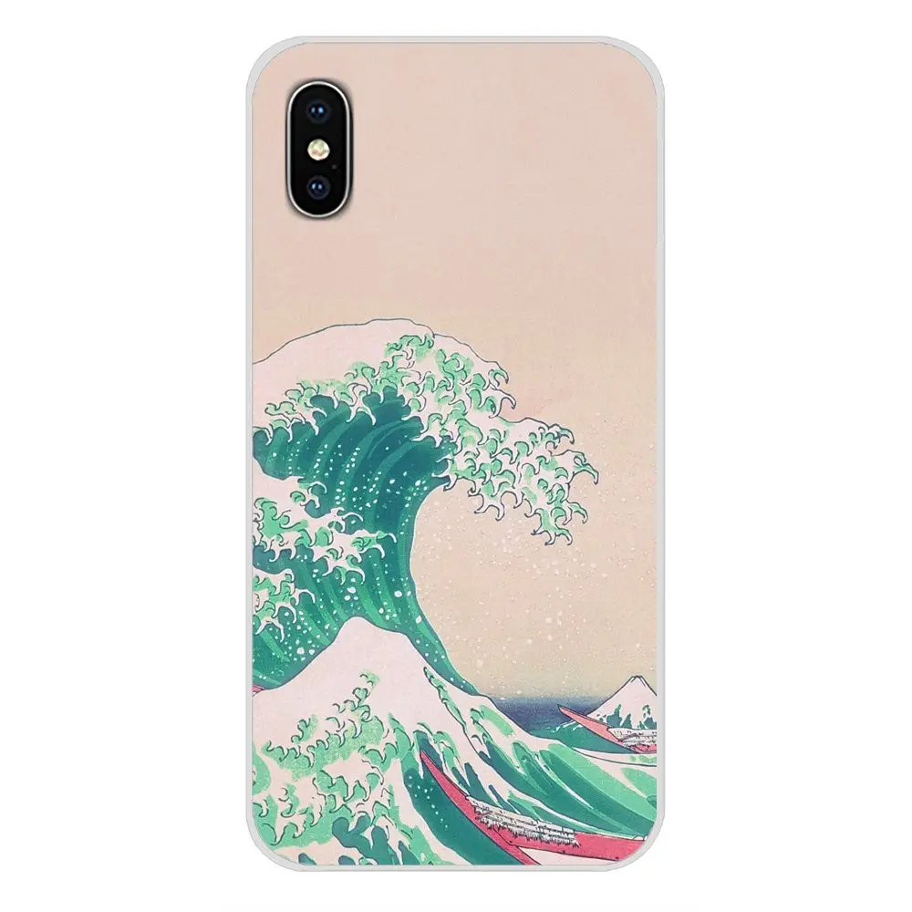 Wave Art японские зеленые аксессуары чехлы для телефонов Чехлы Samsung Galaxy J1 J2 J3 J4 J5 J6 J7 J8