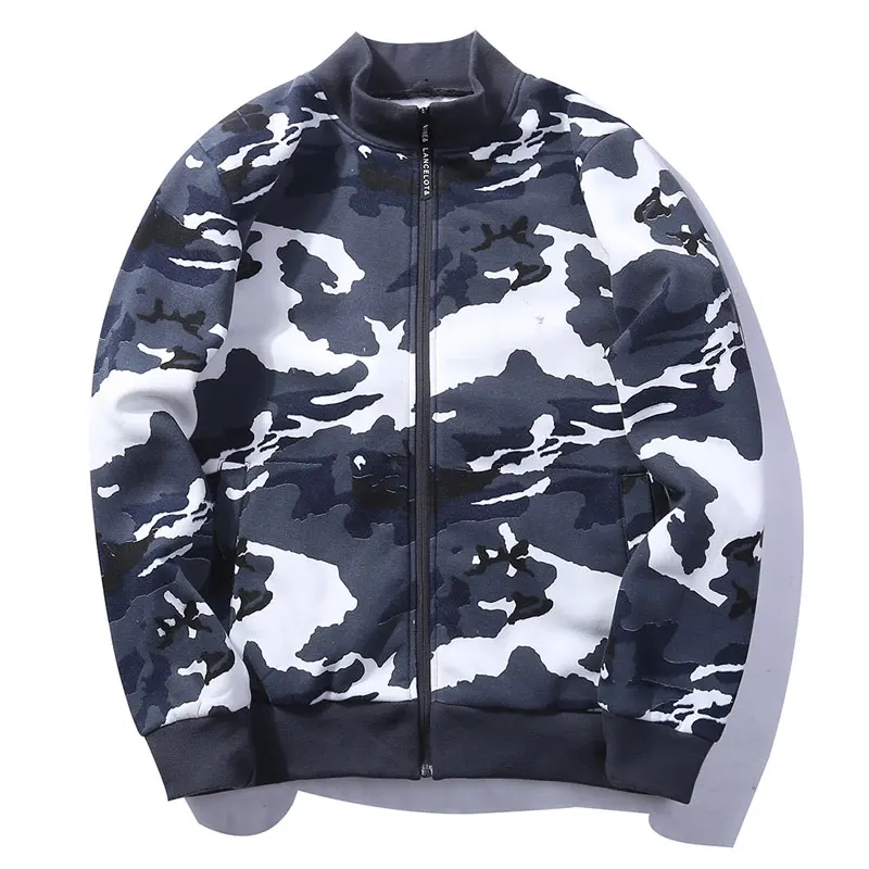 Мужская камуфляжная Толстовка с длинным рукавом и воротником стойкой|Мужские