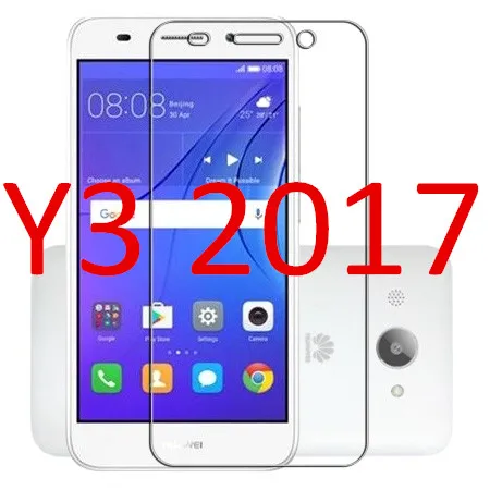 Y3 2017 Комплект из 2 предметов, с уровнем твердости 9H закаленное Стекло для huawei Y3 Y5 Y6 ii компактный LYO-L01 CAM-L21/L03/L23 4C Y635 Y6 Pro Y5 Экран защитная пленка - Цвет: Y3 2017