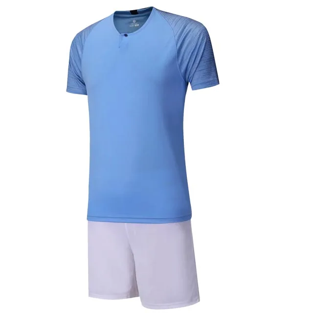 sky blue 18-19, для взрослых и детей, пустые футбольные майки для мальчиков и девочек, комплекты футбольной одежды, Мужская Детская Футбольная форма, футбольный костюм, шорты - Цвет: sky blue