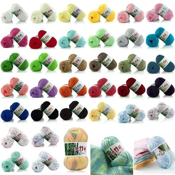 50 г Гладкая натуральная бамбуковая хлопковая пряжа для ручного вязания, Детская молочная хлопчатобумажная пряжа, вязаная 1,6 мм спицами, пряжа для вязания крючком, самодельная тряпичная кукла