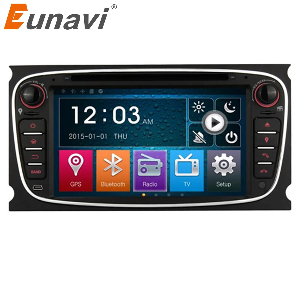 Автомагнитола Eunavi 7 дюймов 2 DIN для Ford focus Mondeo S max Kuga GPS навигация с HD экраном Canbus