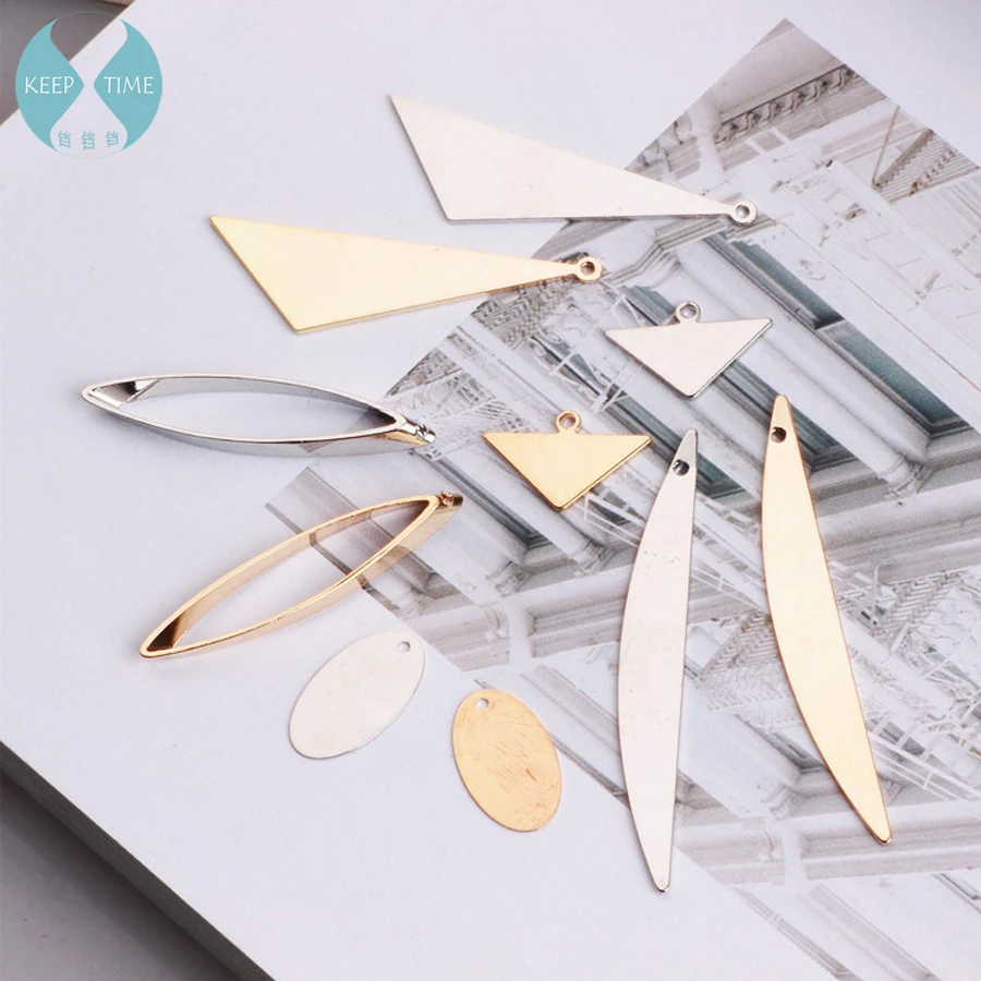 Медные DIY эллиптические треугольные серьги в виде конского глаза клипсы для ушей