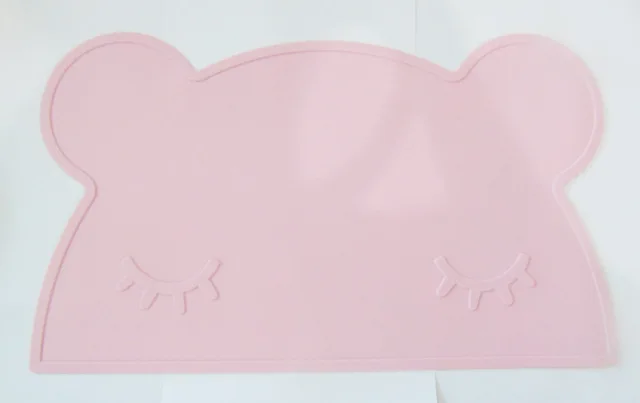 bear pink Мультяшные Водонепроницаемые силиконовые подставки под столовые приборы для малышей качественные детские столовые приборы из силикагеля большой размер BPA бесплатно - Цвет: bear pink