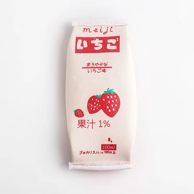 White strawberry Becode японские школьные принадлежности Красной клубничкой под индивидуальный заказ молока Карандаш Чехол большой Ёмкость ящик для хранения "гусиные лапки" сумка студенческая Канцелярия - Цвет: White strawberry