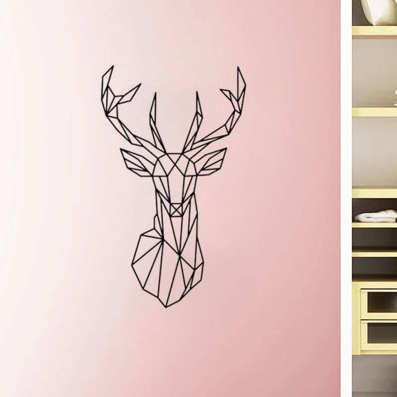 Новый Дизайн 2016 голова оленя в геометрическом стиле Наклейки на стены геометрия