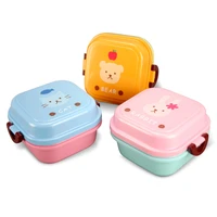 cute healthy plastic double layer lunch box cartoon kids bento boxes food container children lunchbox bpa free
