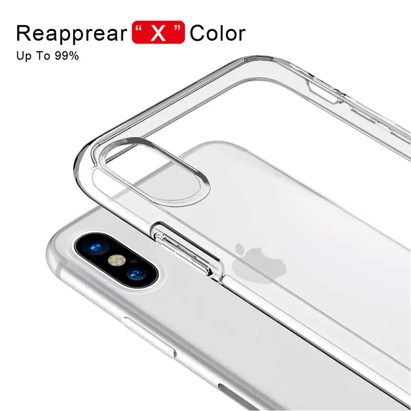 1:1 Официальный Стиль Прозрачный чехол для телефона для iPhone 8 7 6 6s Plus HD прозрачный противоударный чехол для iPhone X Xr Xs Max