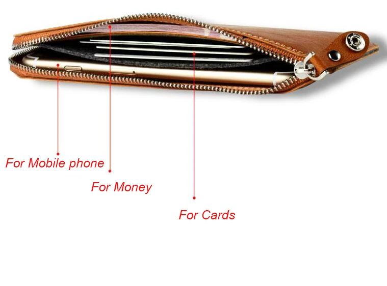 Синтетическая кожа застежка молния карты бумажник мобильный телефон case чехол