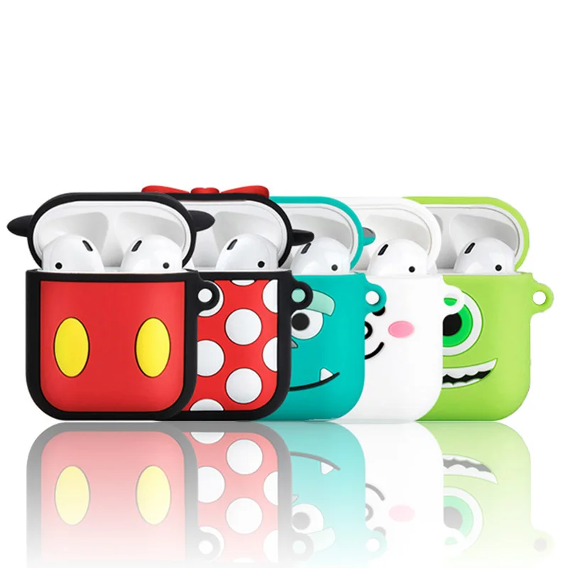 Милый мультяшный чехол для AirPods, противоударный защитный силиконовый чехол для наушников Apple, аксессуары для зарядного устройства