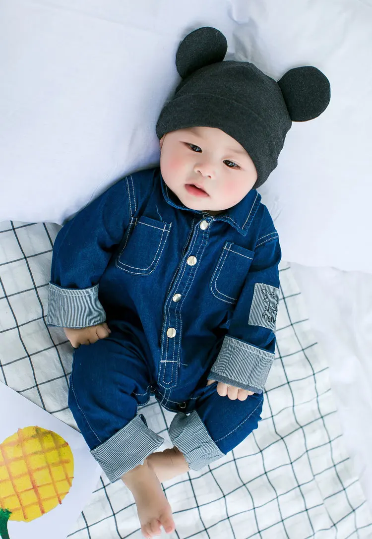 Новорожденных Bebes одежда для маленького мальчика джинсовые детские комбинезоны длинные рукава комбинезон для мальчиков повседневная одежда для новорожденных