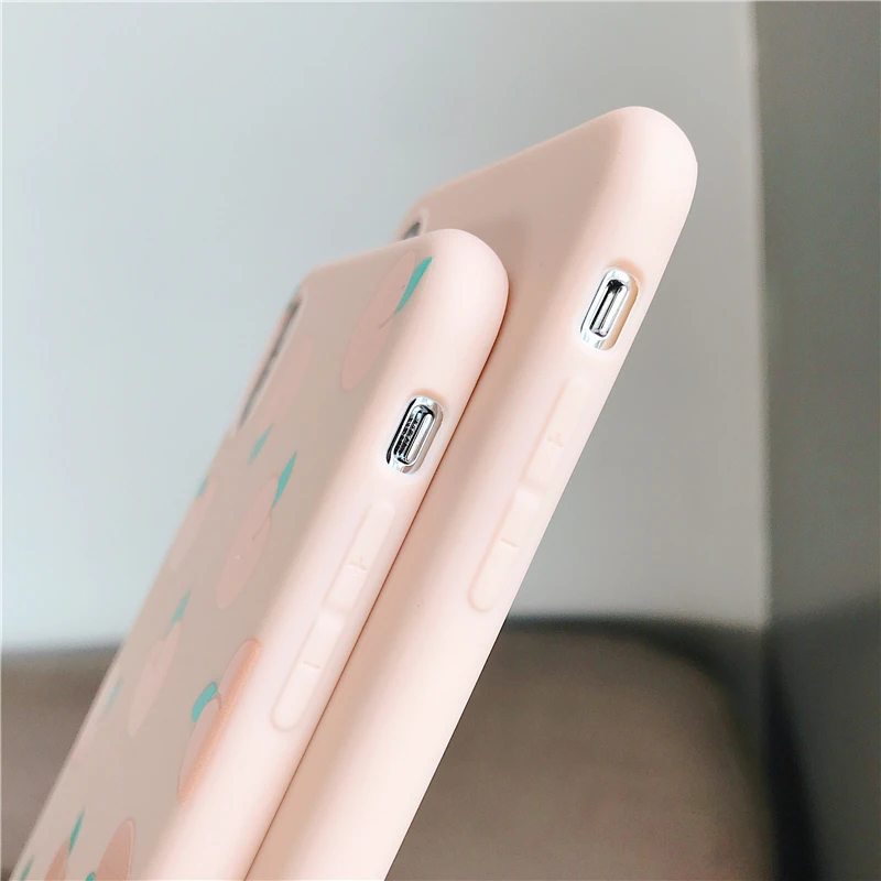 Карамельный розовый чехол для девочек iPhone X XS 11 Pro Max XR летний силиконовый чехол с изображением персиковых фруктов и цветов авокадо для iPhone 7 6 6S 8 Plus чехол