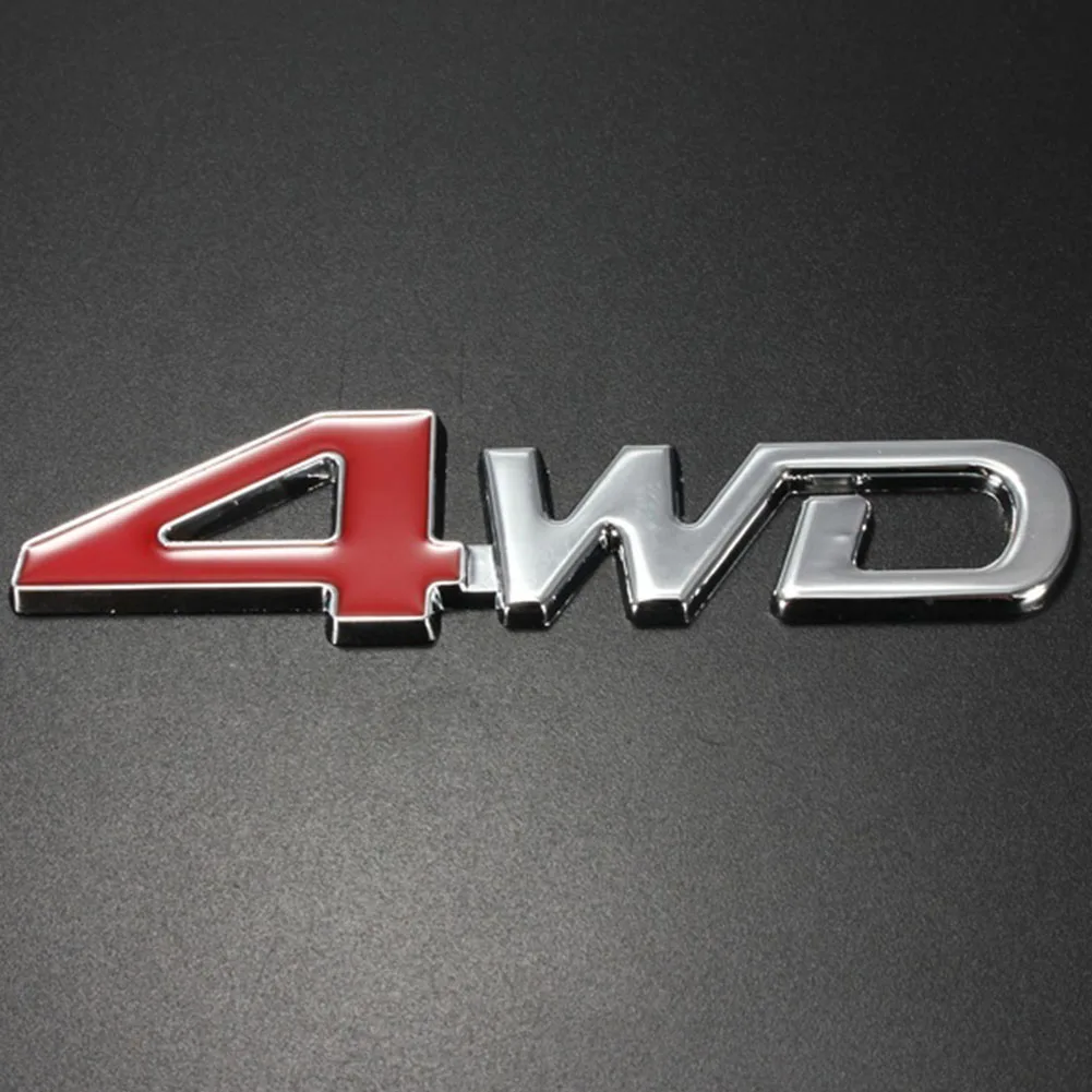 12 5 см * 3 Металл Хром автомобиль 3D 4WD логотип Красный Съемная эмблема значок авто