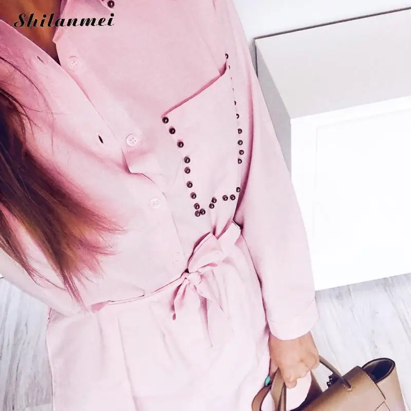 Нерегулярные галстук карман на поясе платье-рубашка Для женщин осень 2018 Англия