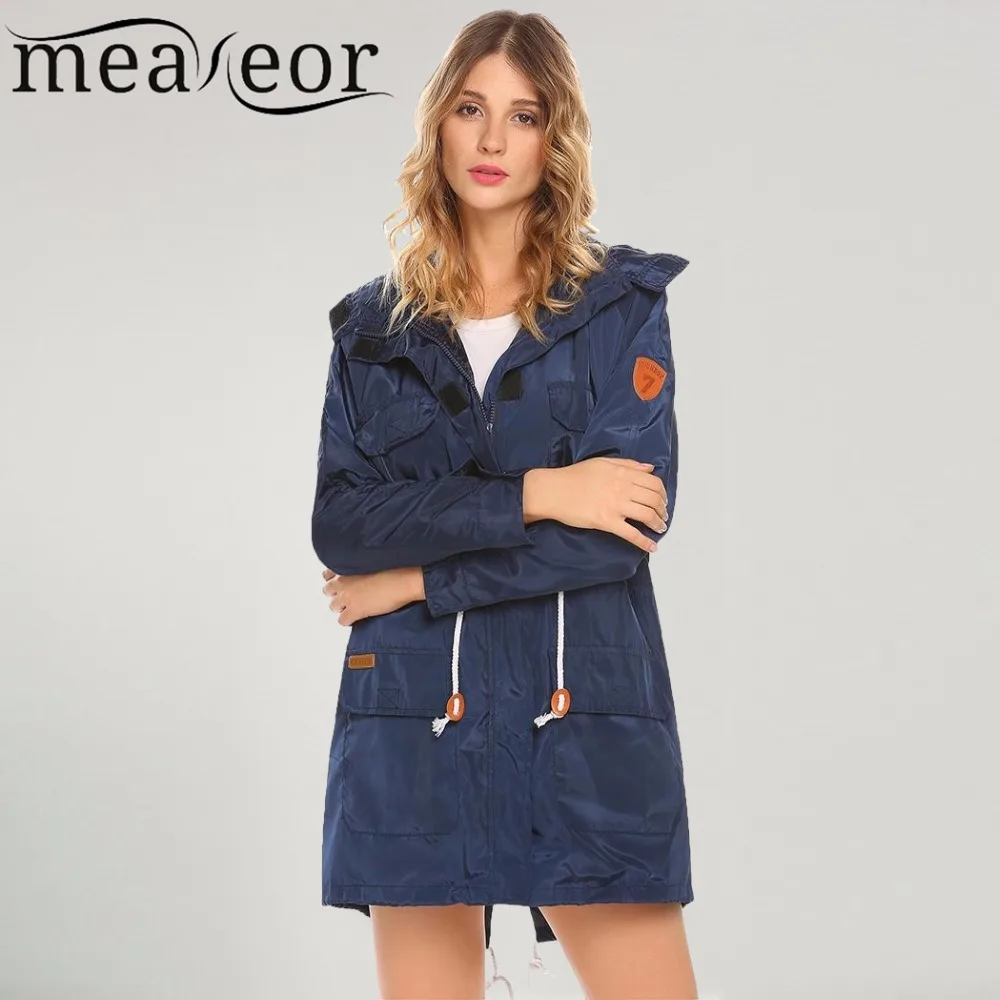 Женские куртки Meaneor повседневная легкая куртка со съемным капюшоном и длинными