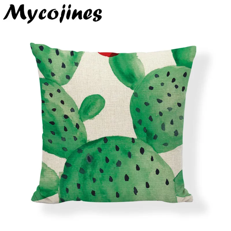 Оптовая тропический лист зеленая Подушка-кактус наволочка 43*43 см кактус