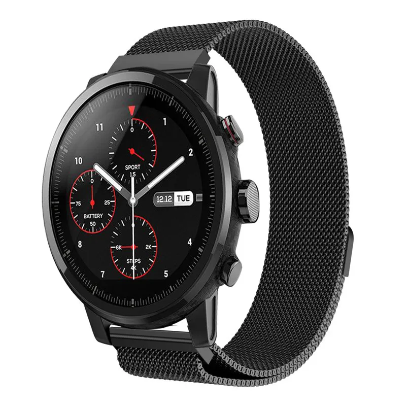 Ремешок для часов Huami Amazfit 2 GPS Stratos pace магнитный браслет из нержавеющей стали умные