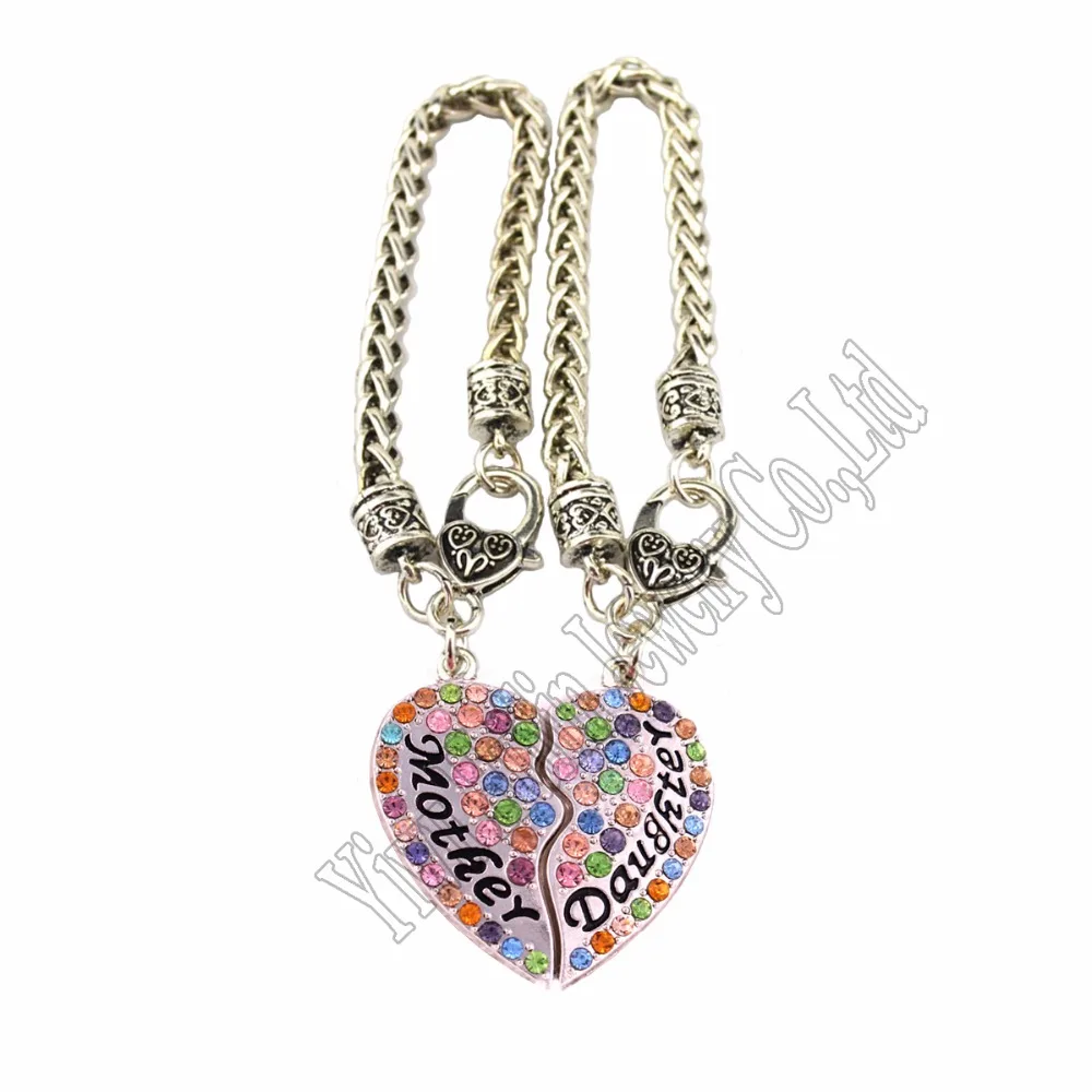 1 комплект (1 шт. мать + дочь) сплав цинка и дочь хрустальный кулон в форме сердца с